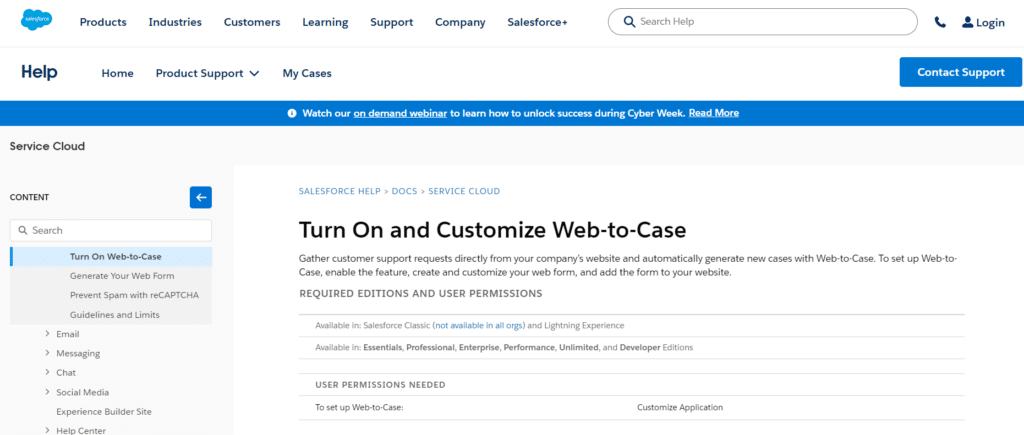 Web-to-Case in Salesforce