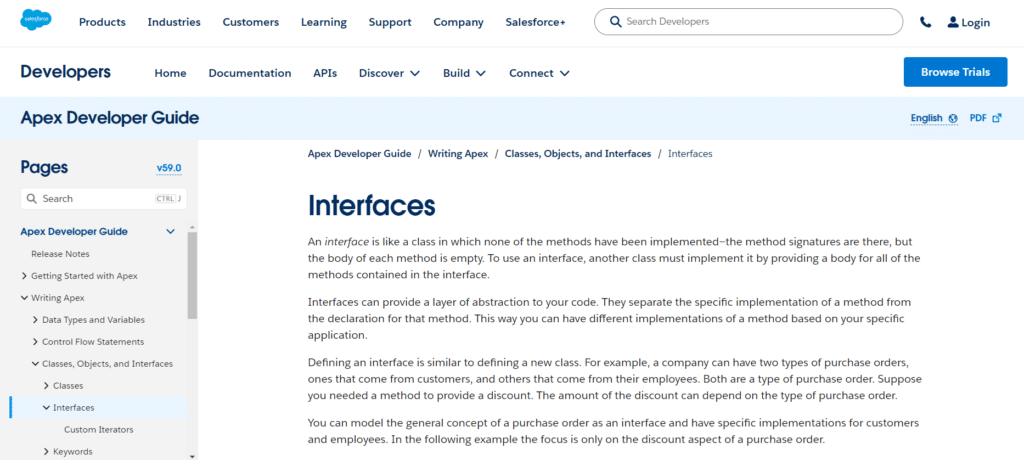 Salesforce Interface
